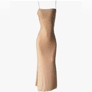 Amazon Tan sexy Sequin Maxi Dress. Slightly sheer. Retail $83